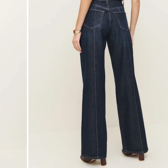 Reformation Cary High Rise Slouchy Wide Leg Jeans Blue - Size 26 - Picture 2 of 4